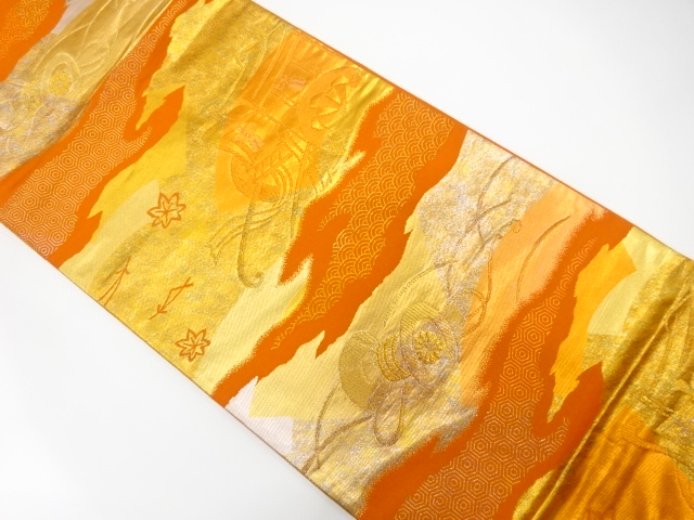 JAPANESE FUKURO OBI / WOVEN FLORAL PLANTS